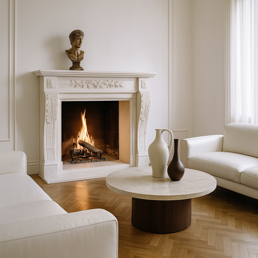 White Marble Fireplace For Sale