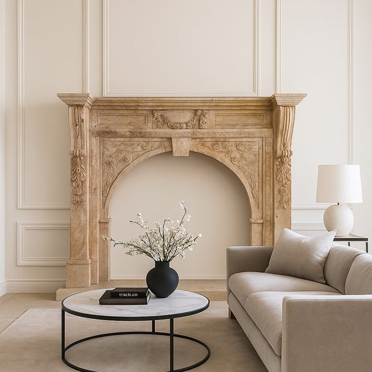 Travertine Fireplace Mantel