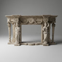 Classical Caryatid Marble Fireplace Surround in Egyption Beige
