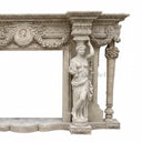 Classical Caryatid Marble Fireplace Surround in Egyption Beige