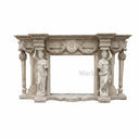 Classical Caryatid Marble Fireplace Surround in Egyption Beige