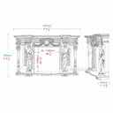 Classical Caryatid Marble Fireplace Surround in Egyption Beige