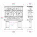 Ornate Renaissance-Style Beige Travertine Fireplace Mantel with Intricate Carvings