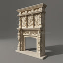 Antique Style Travertine Fireplace Mantel | Hand-Carved Opulence