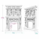 Antique Style Travertine Fireplace Mantel | Hand-Carved Opulence