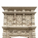 Antique Style Travertine Fireplace Mantel | Hand-Carved Opulence
