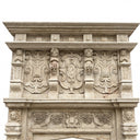 Antique Style Travertine Fireplace Mantel | Hand-Carved Opulence