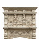 Antique Style Travertine Fireplace Mantel | Hand-Carved Opulence