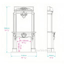 Regal Louis XVI Travertine Fireplace Overmantel with Ornate Carvings