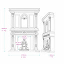 Grand Antique Style White Marble Fireplace Overmantel