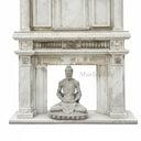 Grand Antique Style White Marble Fireplace Overmantel