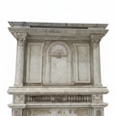 Grand Antique Style White Marble Fireplace Overmantel