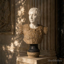 Marble bust in white marble + sunsent red - Image 2
