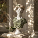 Marble bust in White marble + green marble - Image 2