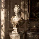 Marble bust in white marble + sunsent red - Image 2