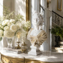 Marble bust in white marble + sunsent red - Image 8