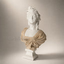 Marble bust in white marble + sunsent red - Image 1