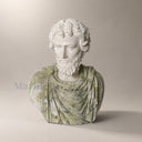 Custom Marble Bust in Green marble + white marble - Image 1