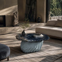Marble top cocktail table in Azzurro Blue Marble - Image 3
