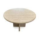 Round Marble Dining Table Beige Travertine Instock with Free Delivery