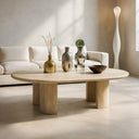 Oval Marble Dining Table Beige Travertine Instock with Free Delivery