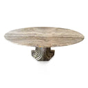 Marble Cocktail Table Silver Travertine In Stock with Free Delivery