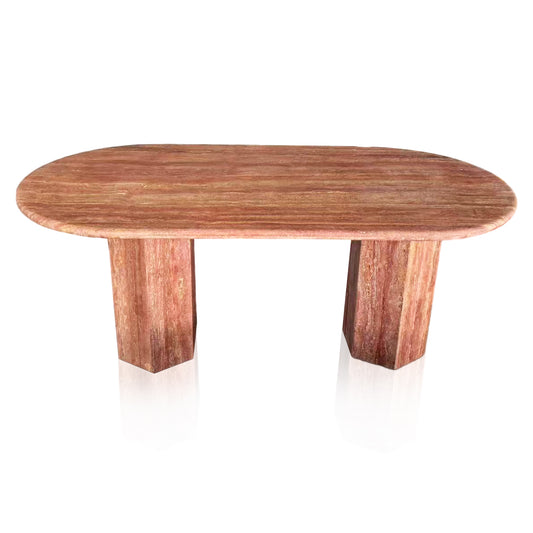 Red Travertine Table for 6 In Stock with Free Delivery