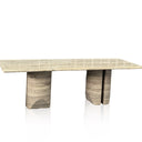 Modern Marble Dining Table Silver Travertine In Stock Free Delivery