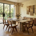 Modern Marble Dining Table Silver Travertine In Stock Free Delivery