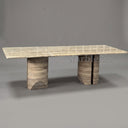 Modern Marble Dining Table Silver Travertine In Stock Free Delivery