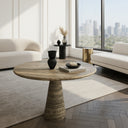 Marble Tulip Table Silver Travertine In Stock with Free Delivery