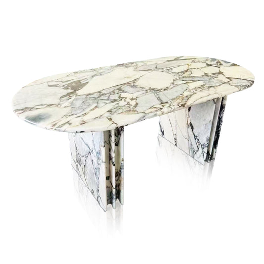 Large Oval Marble Table Calacatta In Stock with Free Delivery