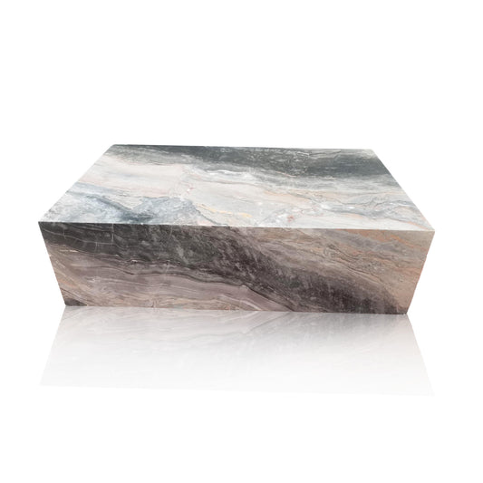 Venice Brown Solid Marble Coffee Table In Stock with Free Delivery