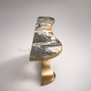 Marble console table in Arabescato Orobico - Image 3