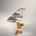 Marble console table in Arabescato Orobico - Image 4
