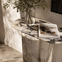 Marble side table in Ceppo Breccia Rosa Marble - Image 1