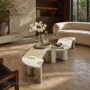 Unique Marble bench in white travertine - Image 1