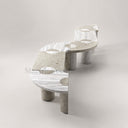 Unique Marble bench in white travertine - Image 2