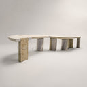 Unique Marble bench in white travertine - Image 3