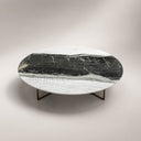 marble cocktail table in Panda white - Image 3