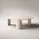 Coffee table in marble in Beige travertine - Image 2