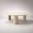 Coffee table in marble in Beige travertine - Image 3