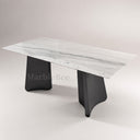 Marble dinette table in Crystal White marble - Image 5