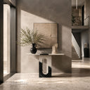 marble console table in panda white - Image 1