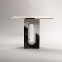 marble console table in panda white - Image 2