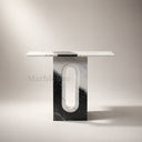marble console table in panda white - Image 3