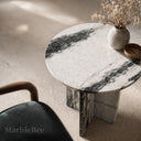 Marble side table in Panda White - Image 1