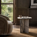 Marble side table in Panda White - Image 4