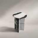 Marble side table in Panda White - Image 2