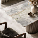 Dining table with marble in Blue Cloud Quartzite - Image 1